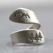 AliExpress Jewelry Mountain/trees Mountain Spoon-Type Wrap Around Rings and Mountain Necklaces